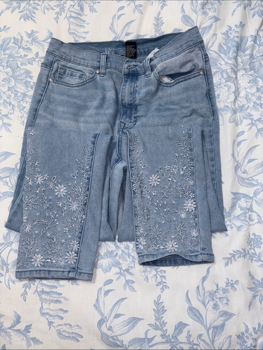 DG2 Embroidered Jeans by Diane Gilman.